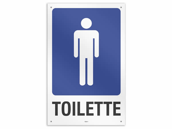 画像1: イタリア語表記  お手洗い　Toilette uomo 20 x 30 cm 【カラー・ブルー】【カラー・ホワイト】