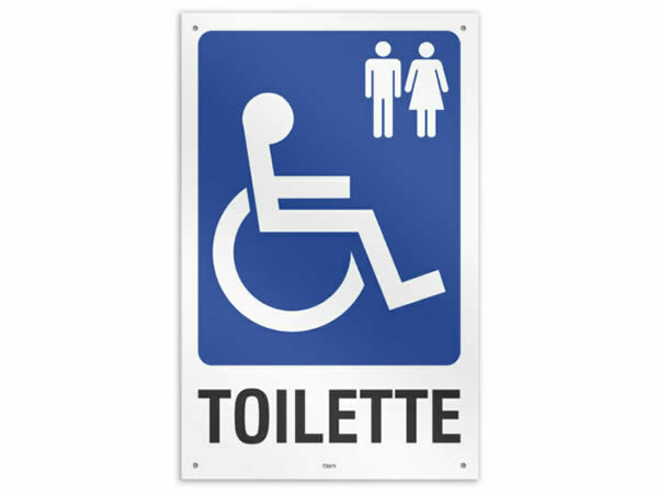 画像1: イタリア語表記  お手洗い　Toilette disabili uomo/donna 20 x 30 cm 【カラー・ブルー】【カラー・ホワイト】