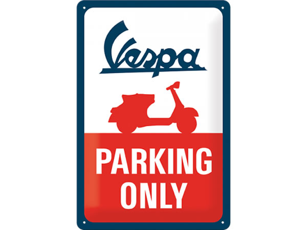 画像1: 【数量限定】アンティーク風 サインプレート Vespa Parking Only 20 x 30 cm【カラー・ブルー】