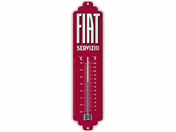 画像1: 【数量限定】アンティーク風 サインプレート 温度計 Fiat Servizio 7 x 28 cm【カラー・ブルー】