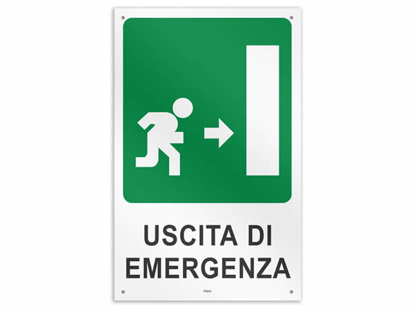 画像2: イタリア語表記  非常口 Uscita di Emergenza 20 x 30 cm 【カラー・グリーン】【カラー・ホワイト】