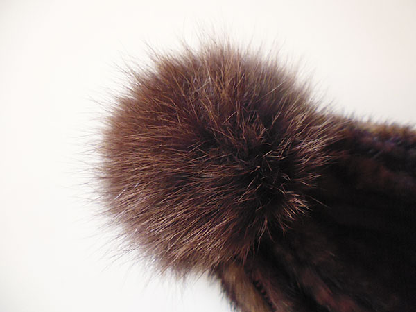 画像2: ふわふわ毛皮ミンク、フォックスのニット帽　【カラー・ブラウン】