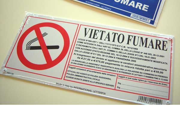 画像1: イタリア語表記禁煙ボード　VIETATO FUMARE　【カラー・ホワイト】【カラー・レッド】