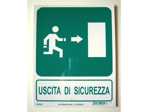 画像1: イタリア語表記 非常口　USCITA DI SICREZZA 【カラー・グリーン】【カラー・ホワイト】