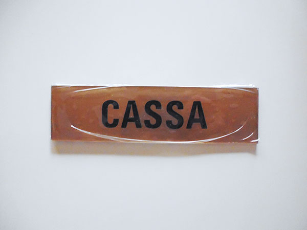  イタリア語表記貼付けタイプ レジ CASSA