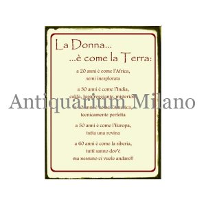 画像: イタリア語パネル　女性は地球のよう…　La Donna … e' come la Terra...　【カラー・ワイン】