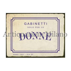 画像: イタリア語パネル　女性専用お手洗い GABINETTO SOLO PER LE DONNE　【カラー・ブルー】