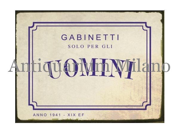 画像1: イタリア語パネル　男性専用お手洗い　GABINETTO SOLO PER GLI UOMINI　【カラー・ブルー】 (1)