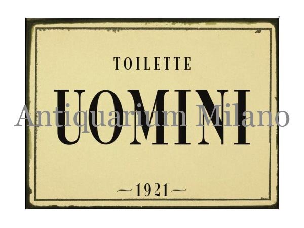 画像1: イタリア語パネル　お手洗い紳士用　TOILETTE UOMINI　【カラー・ブラック】 (1)
