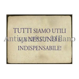 画像: イタリア語パネル　我々みんな、有能だけど…　TUTTI SIAMO UTILI...　【カラー・イエロー】