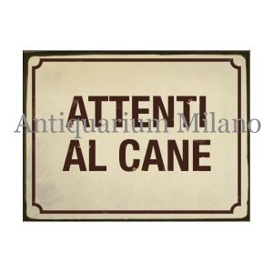 画像: イタリア語パネル　犬に注意　ATTENTI AL CANE　【カラー・イエロー】