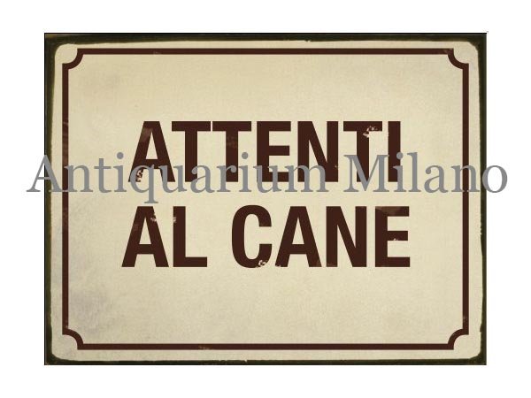 画像1: イタリア語パネル　犬に注意　ATTENTI AL CANE　【カラー・イエロー】 (1)