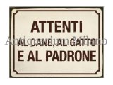 画像: イタリア語パネル　犬、猫に注意。それと…　ATTENTI AL CANE, AL GATTO...　【カラー・イエロー】