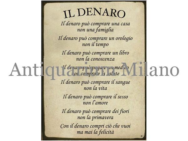 画像1: イタリア語パネル　お金と言うものは…　IL DENARO　【カラー・イエロー】 (1)