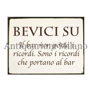 画像: イタリア語パネル　忘れるために飲め　BEVICI SU　【カラー・イエロー】