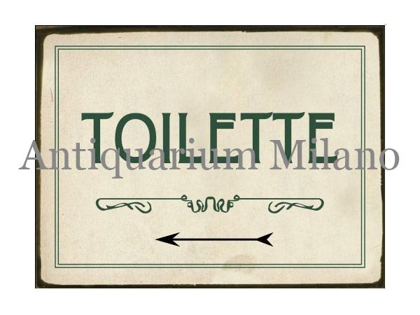 画像1: イタリア語パネル　お手洗い　TIOLETTE　【カラー・グリーン】 (1)