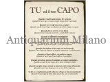 画像: イタリア語パネル　あなたとボスの違い　TU ed il tuo CAPO　【カラー・イエロー】
