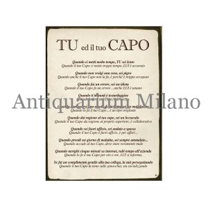 画像: イタリア語パネル　あなたとボスの違い　TU ed il tuo CAPO　【カラー・イエロー】