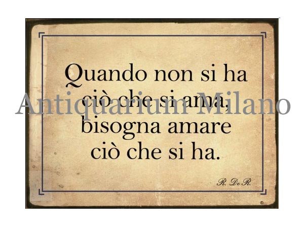 画像1: イタリア語パネル　愛するものをもっていないときは…　Quando non si ha...　【カラー・イエロー】 (1)