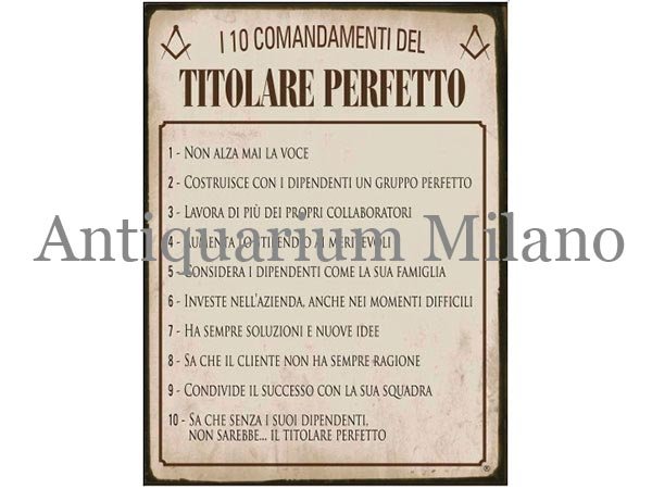画像1: イタリア語パネル　完璧なボスの10か条　I 10 COMANDANTI DEL...　【カラー・イエロー】 (1)