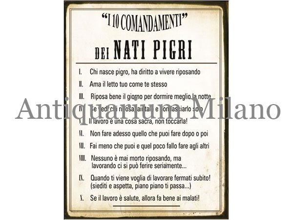 画像1: イタリア語パネル　やる気の無い人の10か条 NATI PIGRI　【カラー・イエロー】 (1)