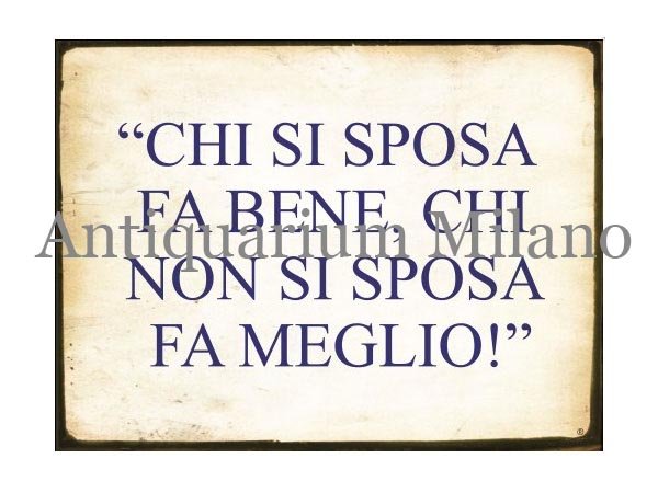 画像1: イタリア語パネル　結婚する人は…　CHI SI SPOSA FA BENE...　【カラー・イエロー】 (1)