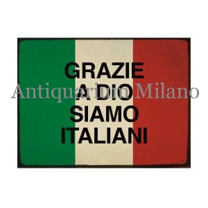 画像: イタリア語パネル　神様のお陰で我らはイタリア人だ　GRAZIE A DIO SIAMO ITALIANI　【カラー・レッド】【カラー・グリーン】