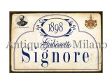 画像: イタリア語パネル　お手洗い婦人用　1898 GABINETTO SIGNORE　【カラー・ブルー】