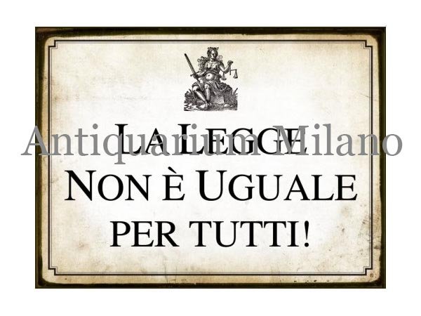 画像1: イタリア語パネル　法の元に平等では…ない！　LA LEGGE NON E' UGUALE PER TUTTI!　【カラー・イエロー】 (1)