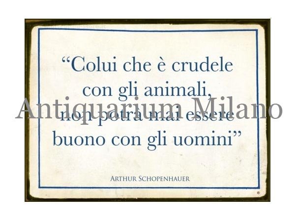 画像1: イタリア語パネル　動物に対して…　Colui che e' crudele...　【カラー・ブルー】 (1)