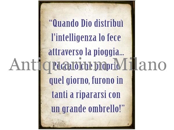 画像1: イタリア語パネル　神が智慧をふりまいたその時…　Quando Dio distribui'...　【カラー・ブルー】 (1)