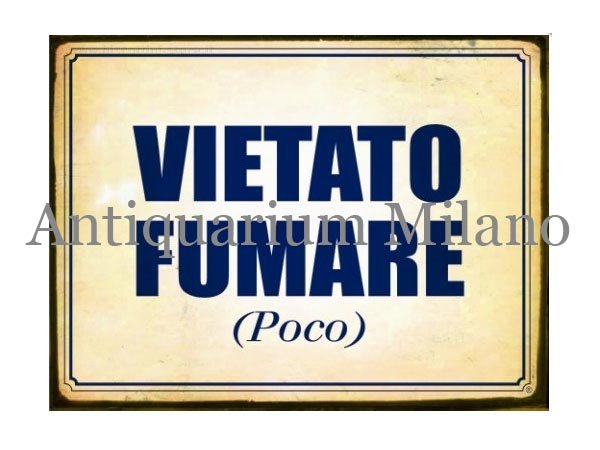 画像1: イタリア語パネル　禁煙（ちょっとなら大丈夫）　VIETATO FUMARE (POCO)　【カラー・ブルー】 (1)