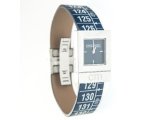 画像: イタリアンレザーを使ったメジャー・ブレスレット腕時計　レザー Paris Blue　【カラー・グレー】 【カラー・ブルー】
