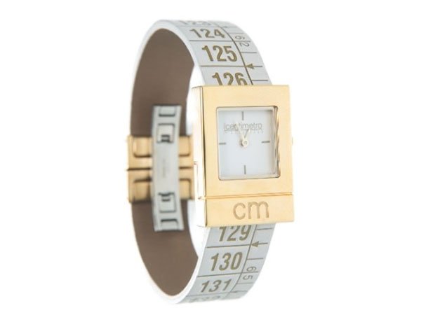 画像1: イタリアンレザーを使ったメジャー・ブレスレット腕時計　24金仕様　レザー Queen Gold　【カラー・ホワイト】 (1)