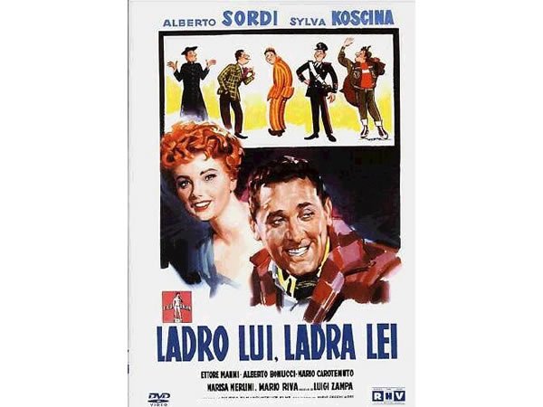 画像1: イタリア語で観るイタリア映画 アルベルト・ソルディ 「Ladro Lui Ladra Lei」　DVD  【B2】【C1】 (1)