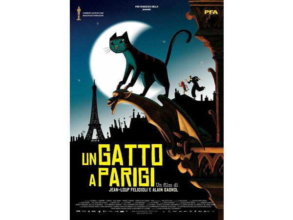 画像1: イタリア語などで観るアラン・ガニョルの「パリ猫ディノの夜」 DVD【B1】【B2】 (1)