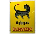 画像: 【お取り寄せ可・一点限り】Agipgas Servizio Agip アジップ Eni エニ アンティーク 「3本足の猫、ガット・ア・トレ・ザンペ」（Gatto a tre zampe）」 - ヴィンテージ看板