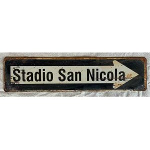 画像: 【お取り寄せ可・一点限り】San Nicola サン・ニコラスタジアム看板 Stadio San Nicola アンティーク ヴィンテージ看板 10x40 cm