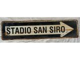 画像: 【お取り寄せ可・一点限り】San Siro サンシーロスタジアム看板 Stadio Giuseppe Meazza アンティーク ヴィンテージ看板 10x40 cm