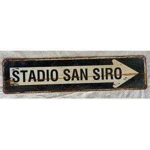 画像: 【お取り寄せ可・一点限り】San Siro サンシーロスタジアム看板 Stadio Giuseppe Meazza アンティーク ヴィンテージ看板 10x40 cm