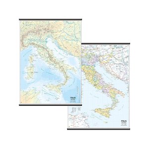 画像: イタリア地図 マップ  2種セット 97 x 134 cm