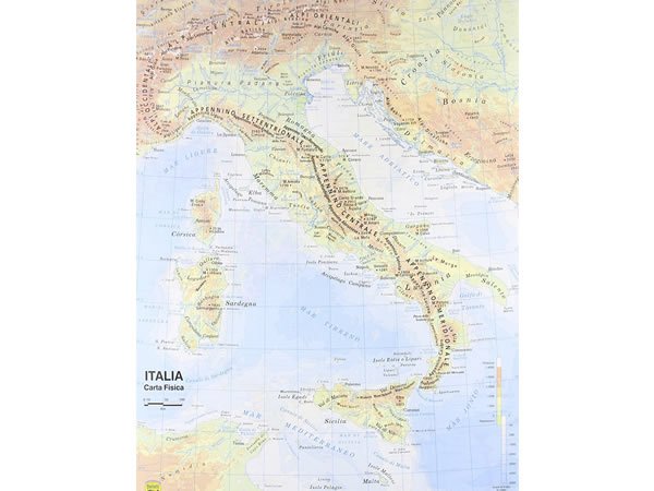 画像1: イタリア地図 マップ 裏表2種 1:800.000 42 x 29.7 cm (1)
