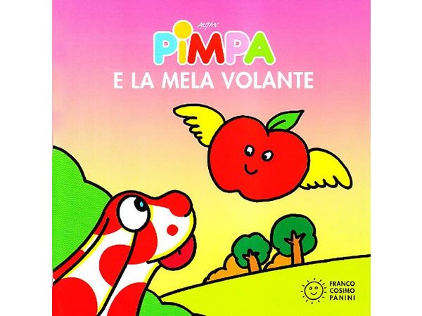 画像1: イタリア語で絵本、ピンパを読む　Pimpa e la mela volante 対象年齢1歳以上【A1】 (1)