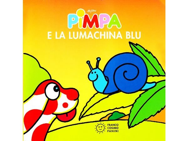 画像1: イタリア語で絵本、ピンパを読む　Pimpa e la lumachina blu 対象年齢1歳以上【A1】 (1)