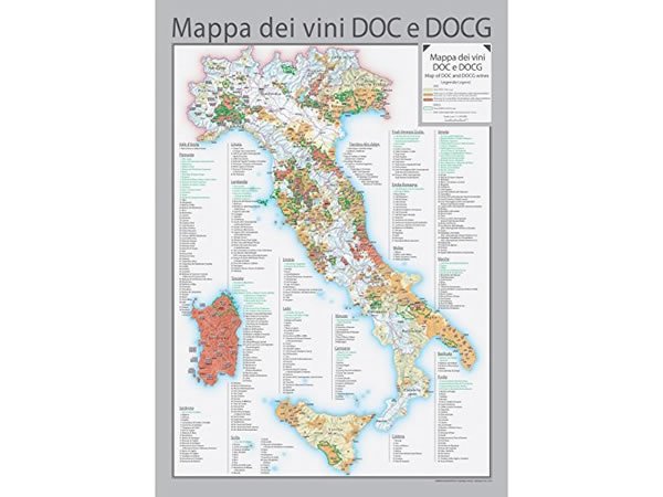 画像1: イタリア DOC, DOCGワイン地図 マップ 100 x 70 cm (1)