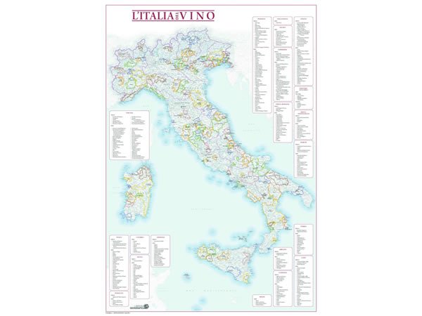 画像1: イタリアワイン地図 マップ 91 x 61 cm (1)