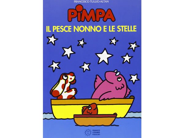 画像1: イタリア語で絵本、ピンパを読む　Pimpa, il pesce nonno e le stelle 対象年齢5歳以上【A1】 (1)