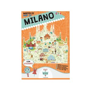 画像: イタリア語、英語で読む 絵本マップ 「Mappa di Milano illustrata」シール付き 対象年齢7歳以上【A1】