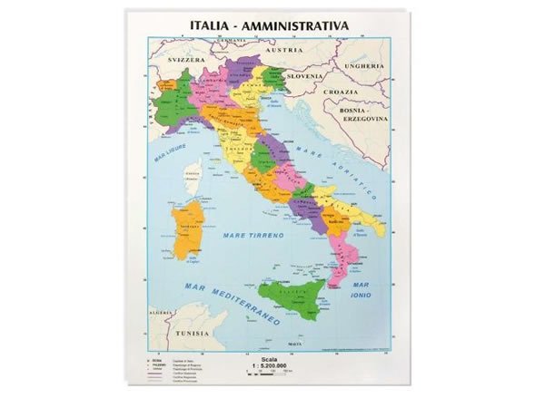 画像1: イタリア マップ 21 x 29.7 cm (1)