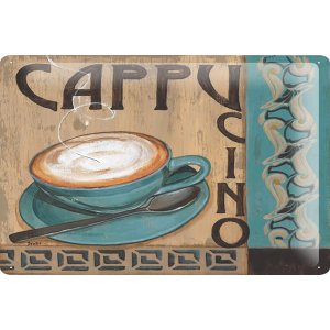 画像: アンティーク風サインプレート　イタリア　Capppucino カプチーノ　30ｘ20cm【カラー・マルチ】